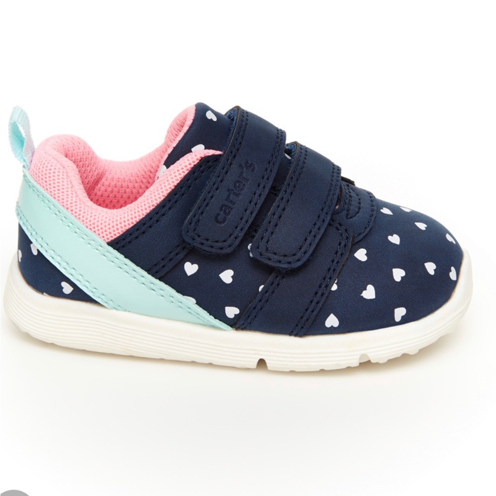 Blue Heart Relay Sneaker hook & loop closure size 3-6 months